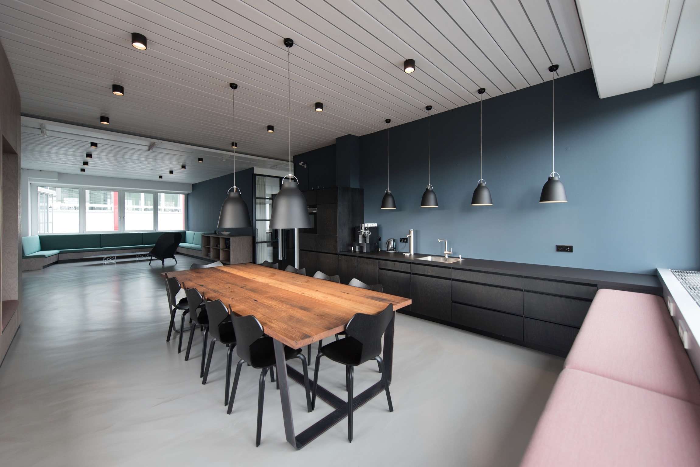 Large cafe style office kitchen