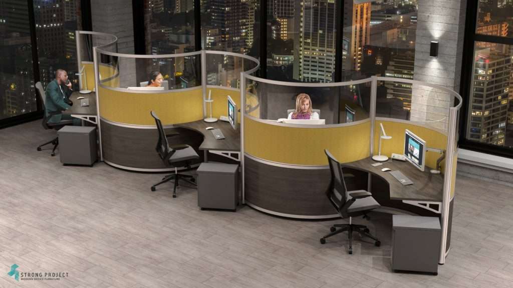 curved modern cubicle