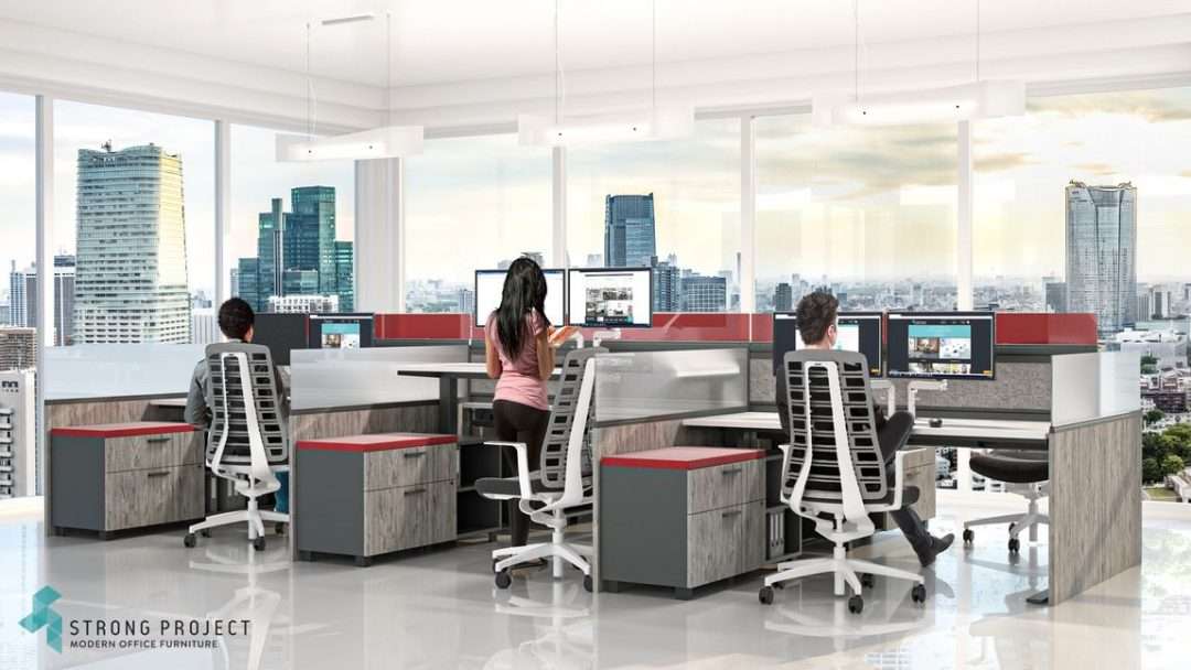 Modern office space planning with social distancing
