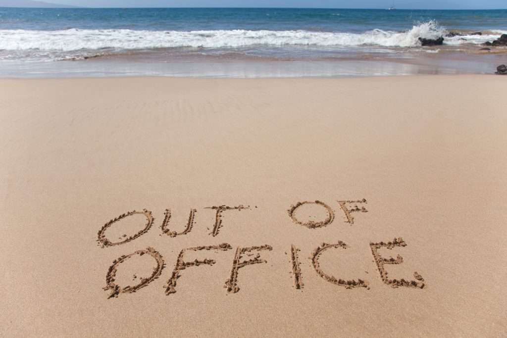 out of office in sand
