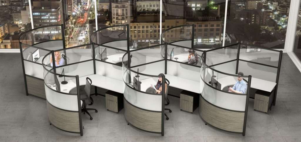 curved cubicle office design 