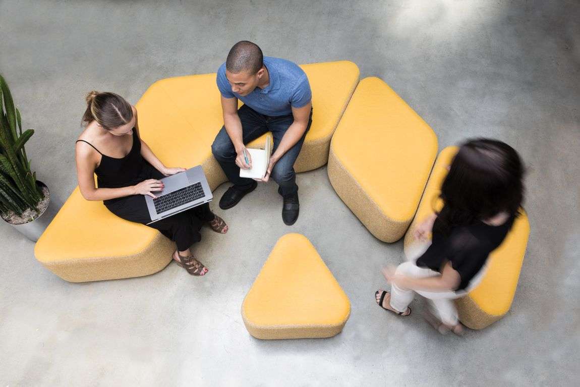 collaborative furniture in a hybrid workplace