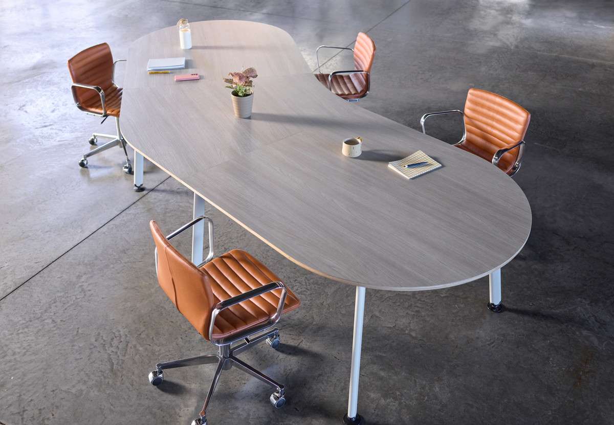 collaboration table as part of hybrid workplace 