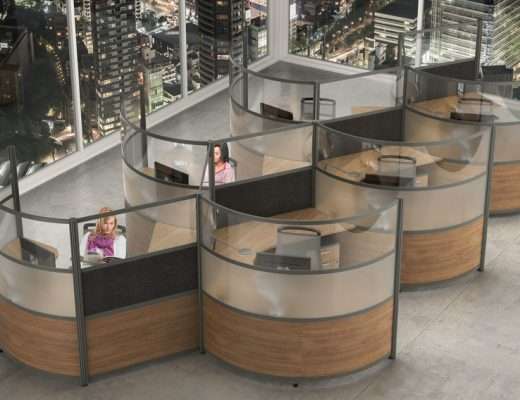 modern curved cubicles